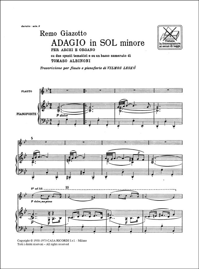 Paroles De Remo Giazotto Adagio En Sol Mineur